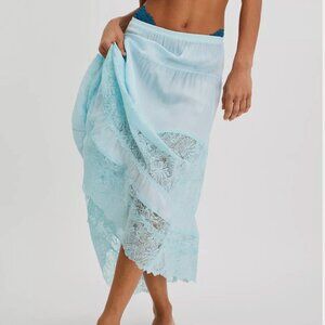 Free People Told You So Half Slip French Courtship Blue Skirt size M